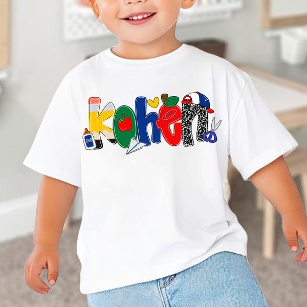 Custom Kids Name Back To School Kid Shirt,kindergarten Shirt...