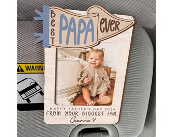 FREE DEMO Father's Day Car Visor Clip, Best Dad Picture Frame, Custom Dad Photo Visor Clip, Dad Photo Magnet, Gift for Dad from Daughter Son