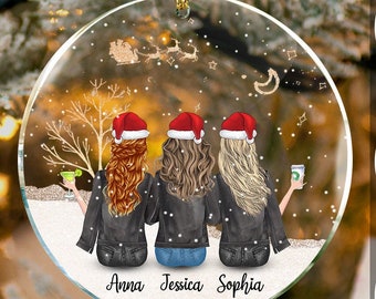 Besties Forever, Personalized Custom Acrylic Ornament, Christmas Gift