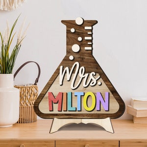 Custom 3D Science Teacher Name Sign, Science Classroom Decor, Teacher ...