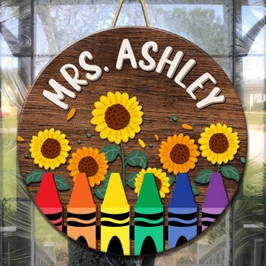 Custom 3D Teacher Door Sign, Classroom Door Hanger, Teacher Name Sign, Back To School, Classroom Decor, Teacher Gift, Teacher Welcome Sign