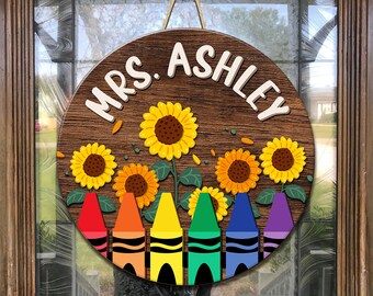 Custom 3D Teacher Door Sign, Classroom Door Hanger, Teacher Name Sign, Back To School, Classroom Decor, Teacher Gift, Teacher Welcome Sign
