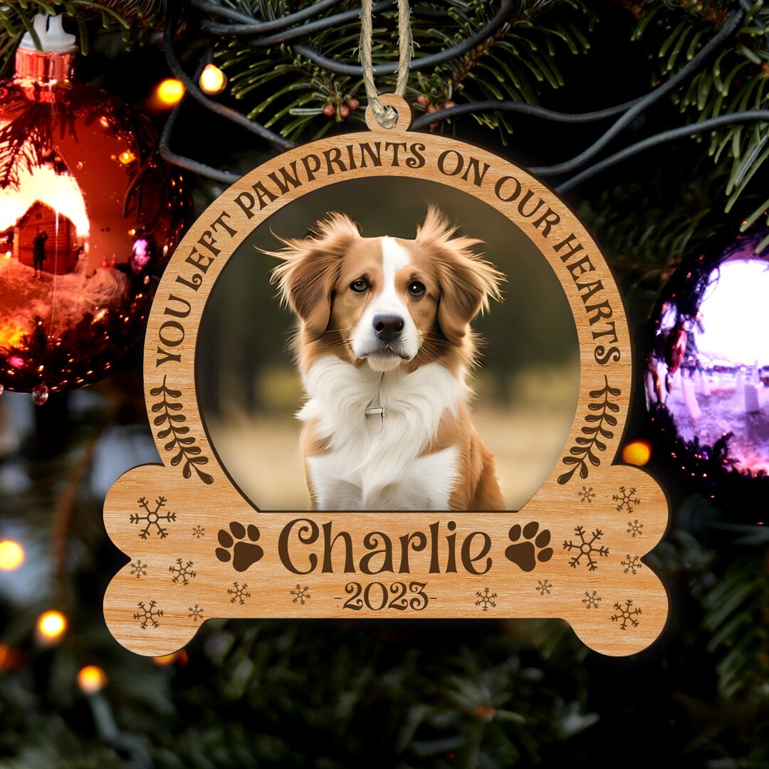 Custom Dog Memorial Ornament, Dog Memorial Gift, Dog Photo Christmas