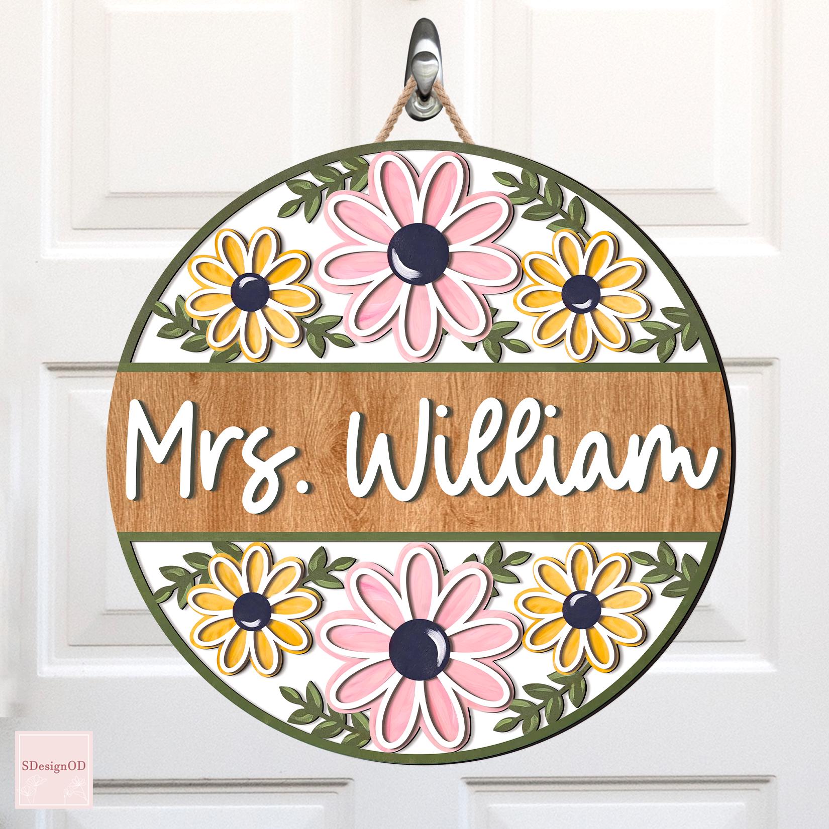 Custom 3D Teacher Door Sign, Retro Floral Teacher Door Hanger, Classroom Welcome Sign, Teacher Appreciation Gifts, Teacher's Day Gift