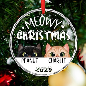 Personalized Cat Ornament, Cat Christmas Ornament, Meowy Christmas, Cat Breed Ornament, Cat Lover Gift, Cat Ornament 2025, Christmas Gift