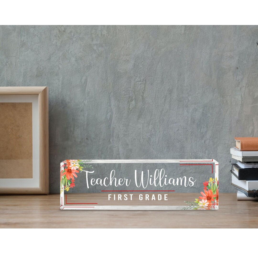 Personalized Teacher Desk Name Plate, Teacher Appreciation, Custom Teacher Gift, Name Sign for