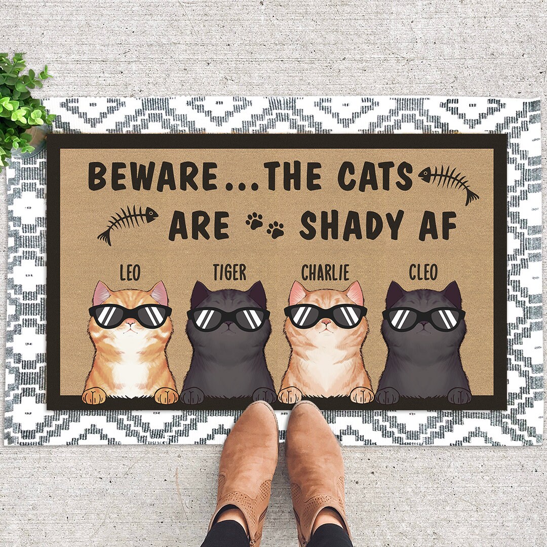 Personalized Cat Mat Cat Mat Funny Cat Lover Gift Etsy