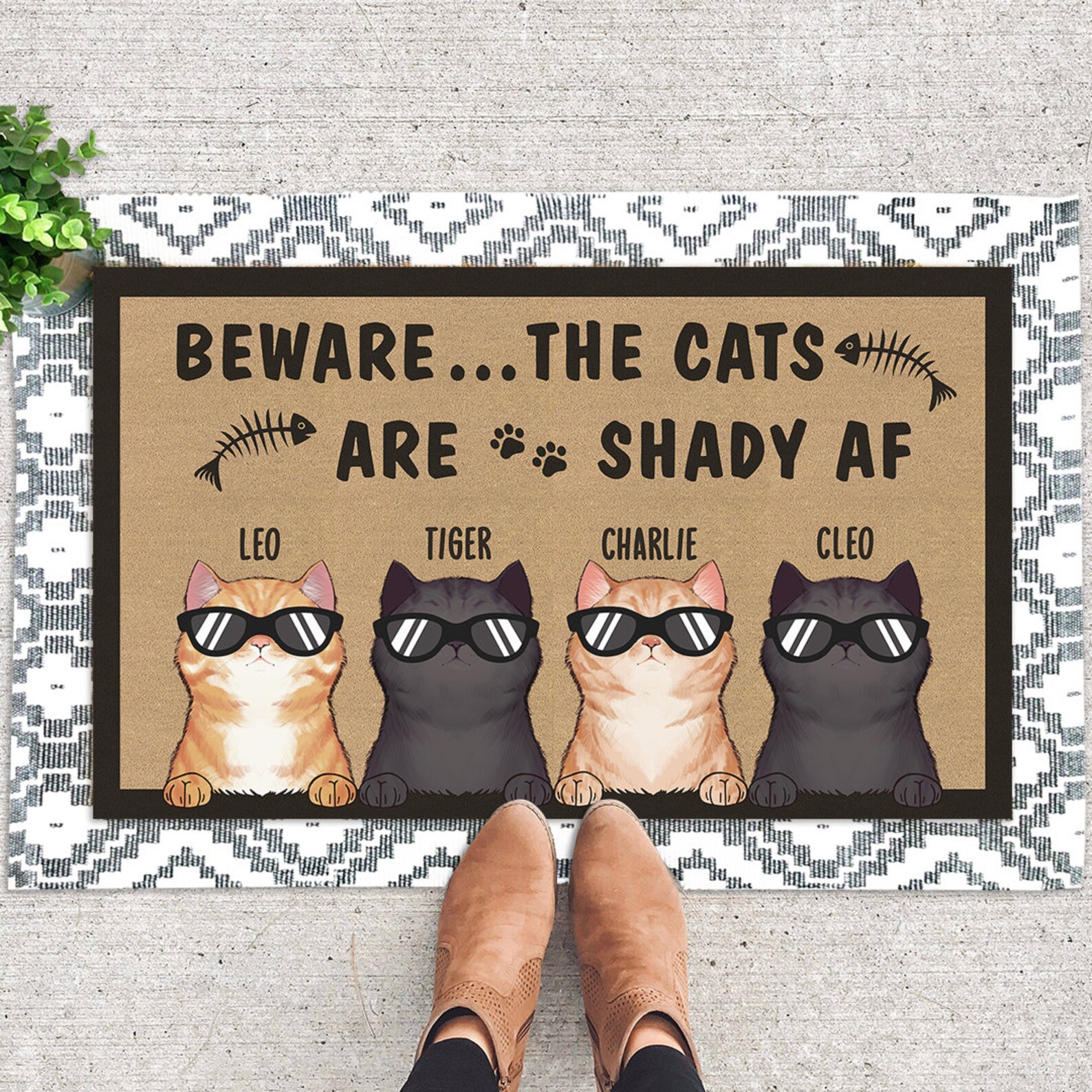 Personalized Cat Mat Cat Mat Funny Cat Lover Gift Etsy