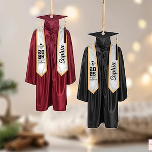 Personalized Graduation Ornament, School Graduation Ornament, Graduation Gown Ornament, College Graduated, Graduation Gift, Class Of 2024