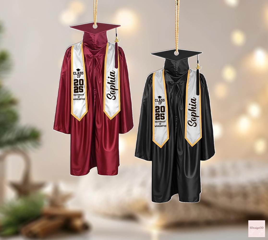 Personalized Graduation Ornament, School Graduation Ornament, Graduation Gown Ornament, College Graduated, Graduation Gift, Class Of 2024