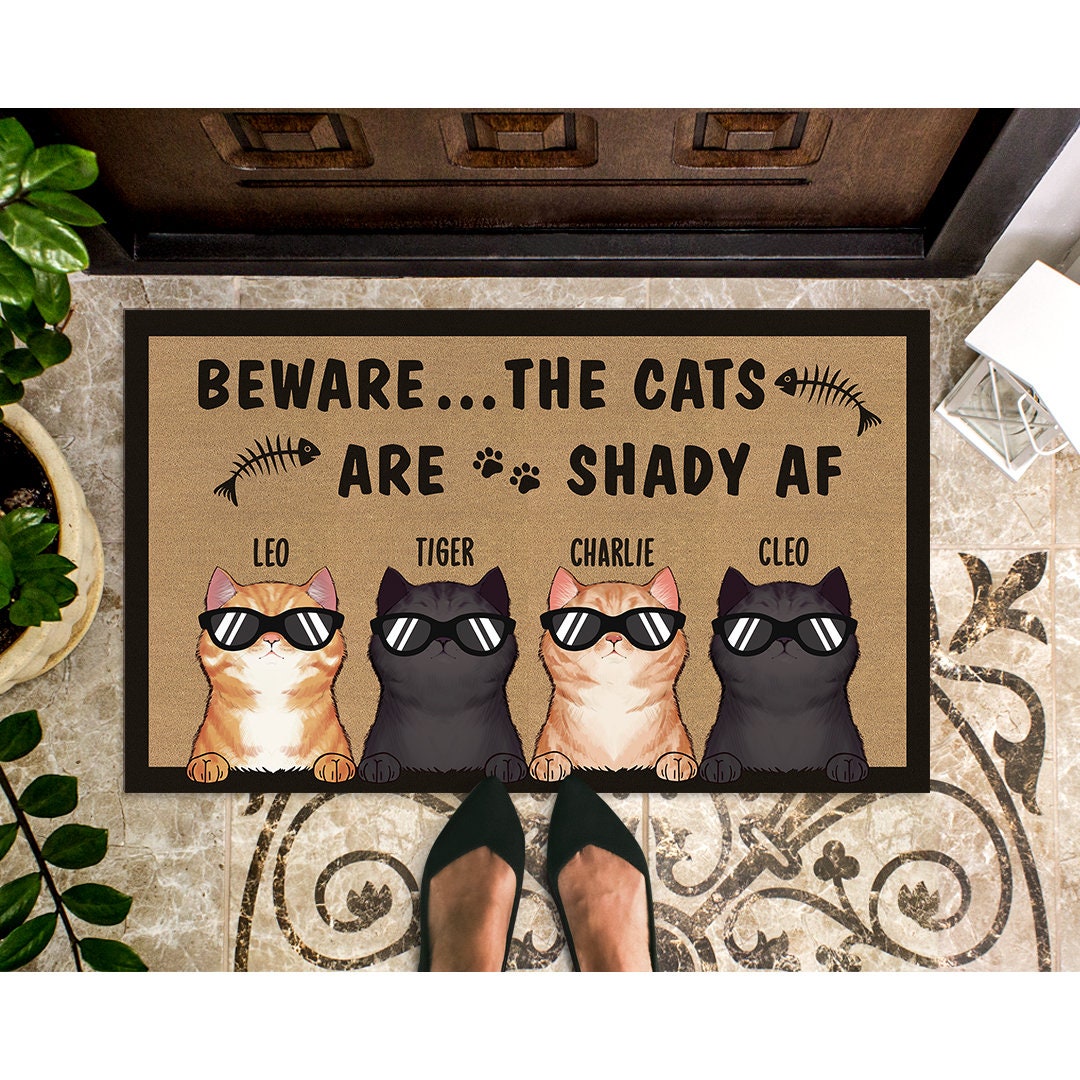 Personalized Cat Mat Cat Mat Funny Cat Lover Gift Etsy
