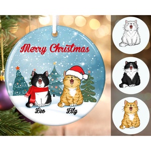 Cat Christmas Ornament, Merry Christmas, Cat Lover Gift, Cat Owner Gift, Pet Ornament, 2023 Christmas Decorations, Personalized Ornament