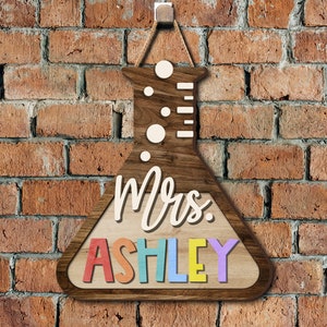 Custom 3D Science Teacher Name Sign, Science Classroom Decor, Teacher ...