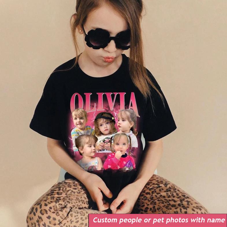 Bootleg Kids Shirt, Photo Bootleg Kid Shirt, Custom Your Own Bootleg Tee, Customized Face Shirt Kids, Birthday Shirt Kids, Kids Graphic Tee