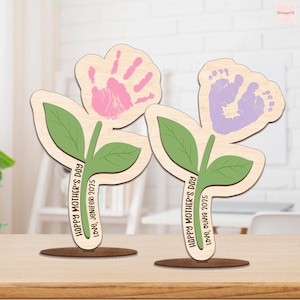 Mother&#39;s Day Handprint Sign, DIY Handprint Sign, Mother&#39;s Day Gift, Flower Sign, Hands Down Sign, Handprint Gifts, First Mother&#39;s Day Gift