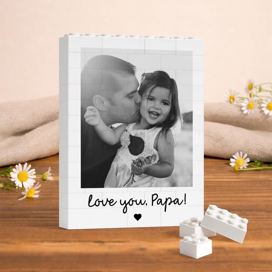 Personalized Photo Building Block, Daddy and Me Puzzle Block, Gift From ...
