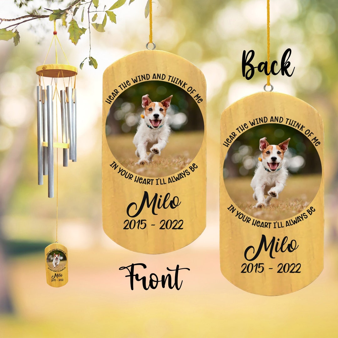 Custom Photo Dog Wind Chimes, Loss of Dog Wind Chimes, Dog Memorial