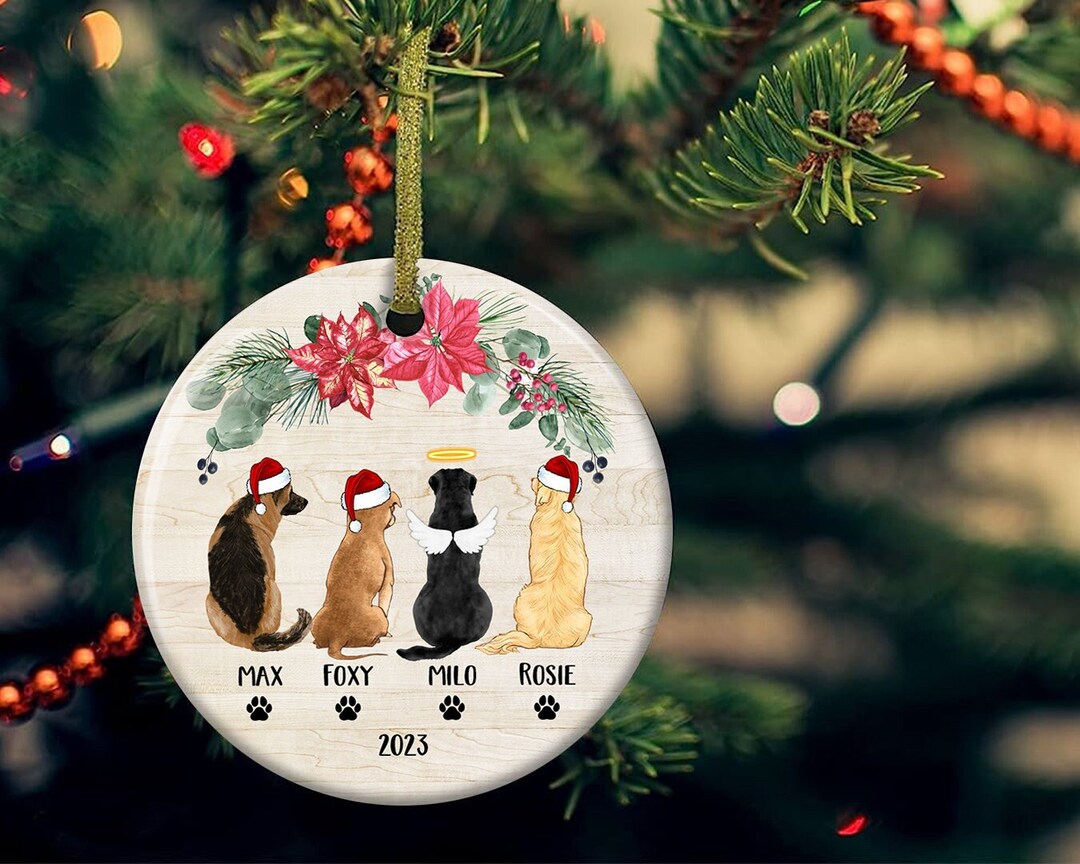 Personalized Dog Ornaments, Dogs Christmas Ornament, Dog Holiday