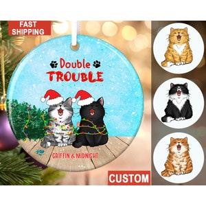 Details about   Cat Wooden Ornament Christmas Cat Lover's Gift C-27 