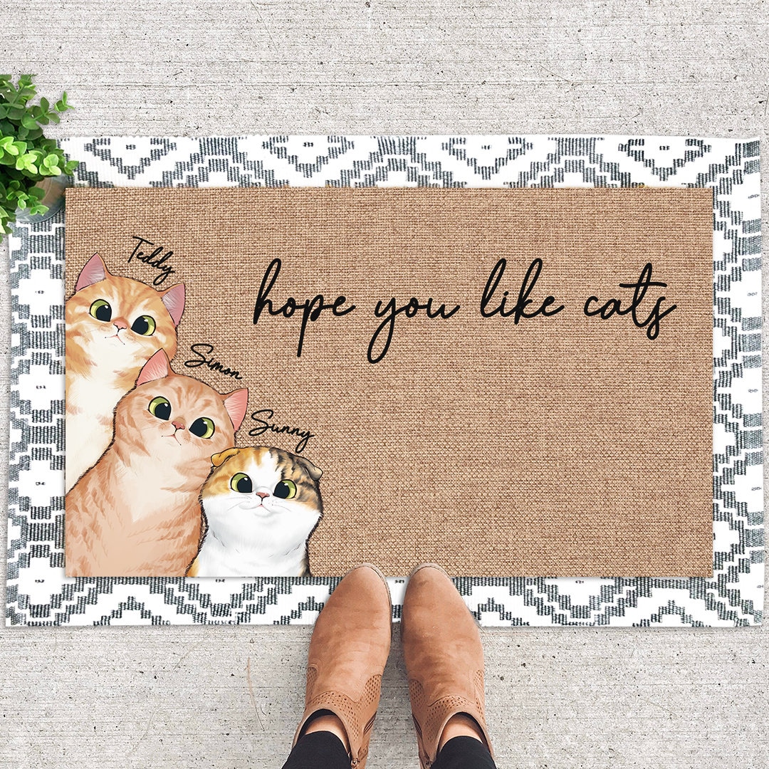 Personalized Cat Doormat, Cat Door Mat, Hope You Like Cats, Cat Rug, Gift for Pets,pet Doormat ...