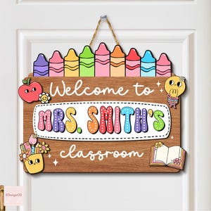 Personalized Teacher Door Sign, Teacher Gifts, 3D Teacher Name Door Sign, Classroom Welcome Sign, Back to School Gift, Classroom Decor