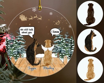 Dog Memorial Acrylic Ornament, Dog Angel Ornament, Dog Loss Ornament, Custom Dog Ornament, Pet Loss, Dog Memorial Gift, Dog Lover Gift 2023