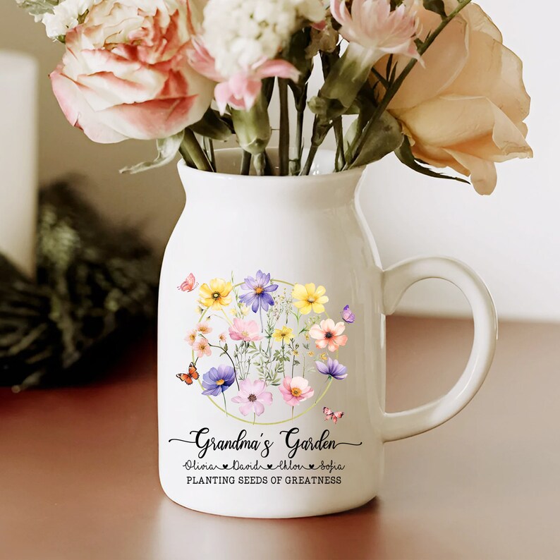 Grandma Flower Vase, Grandma Garden Ceramic Vase, Nana Vase, Nana Garden Flower Pot, Mothers Day Gift, Grandma Gift from Grandkids imagem 4