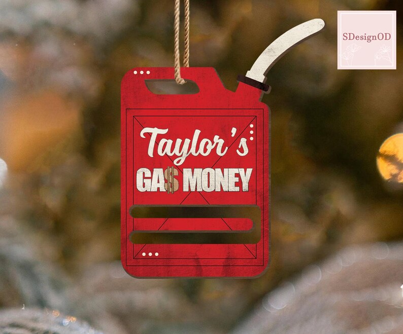 Personalized Gas Money Ornament, Gas Can Ornament, Gas Money Holder
