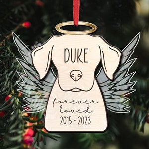 Dog Memorial Ornament, Dog Memorial Gift, Custom Dog Breed Ornament, Dog Angel Ornament, Loss Of Dog Ornament Gift, Christmas Memorial Gift