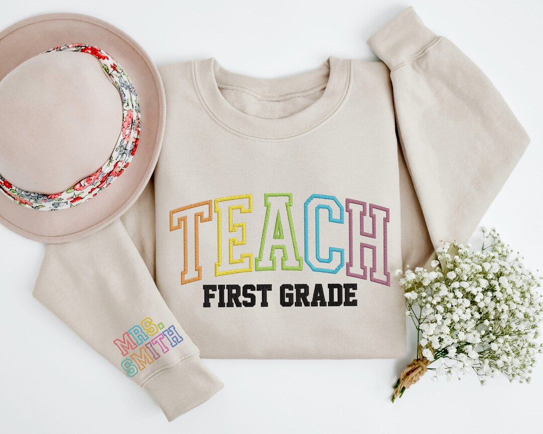 Love Signal Custom Embroidered Teacher Sweatshirt