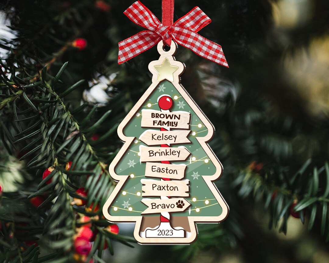 Custom Family Christmas Tree Ornament Family Ornament 2023 Etsy
