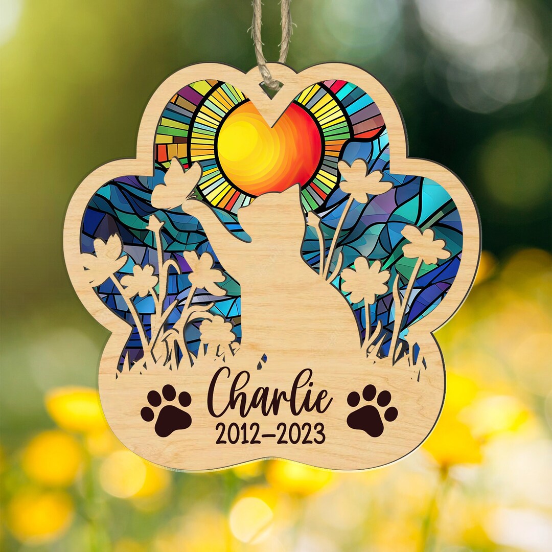 Cat Paw Memorial Ornament Personalized Pet Suncatcher Pet Paw cat-paw-memorial-ornament-personalized-pet-suncatcher-pet-paw