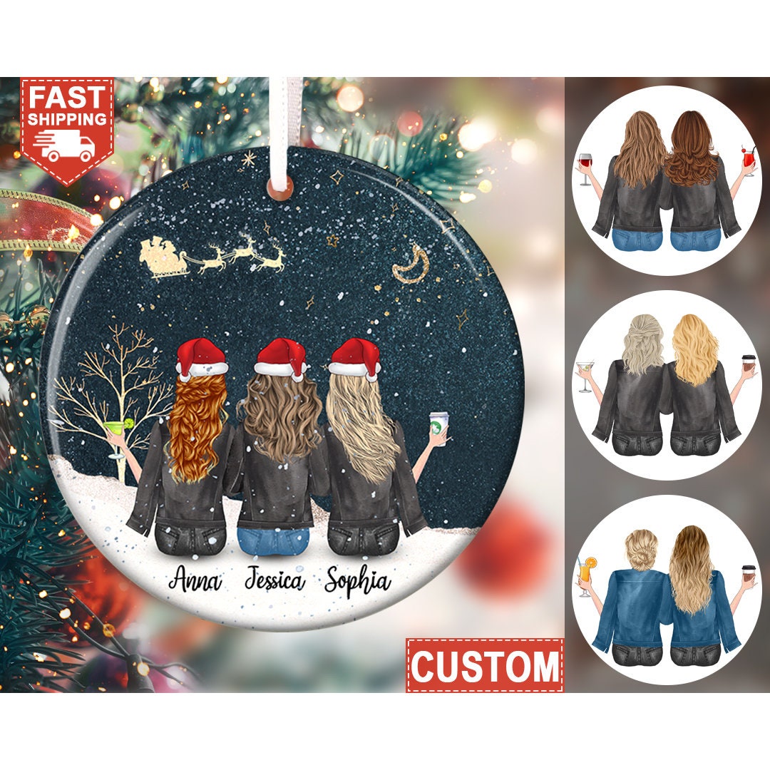 Personalized Best Friends Ornament, Custom Besties Ornament, Gift for ...