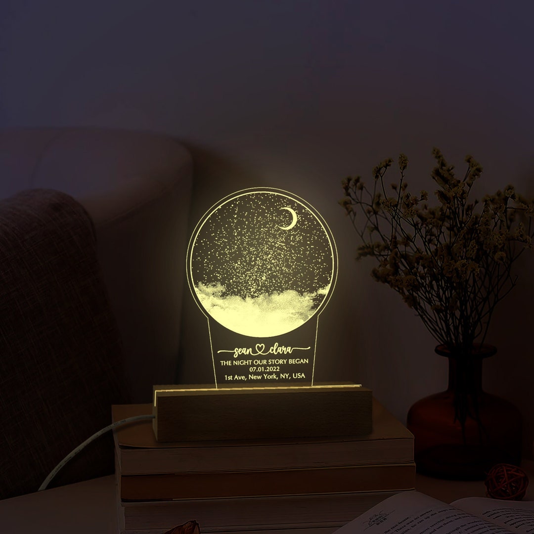 Custom Star Map Light, Star Map by Date 3D Led Light, Valentines Day
