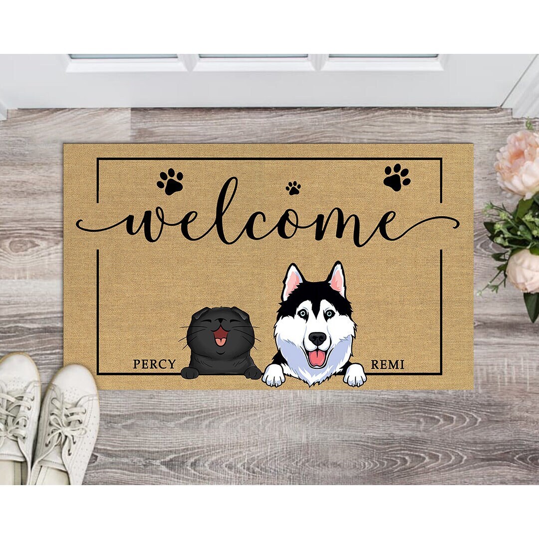 Personalized Pet Doormat Custom Dog Cat Doormat Funny Pet Etsy