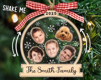 Family Christmas - Personalzied Custom 5-Layer Christmas Shaker Orname