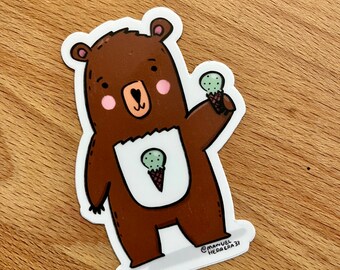 Ice Cream Bear Sticker