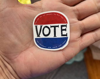 Vote - an illustrated sticker (pack of 5 individual stickers)