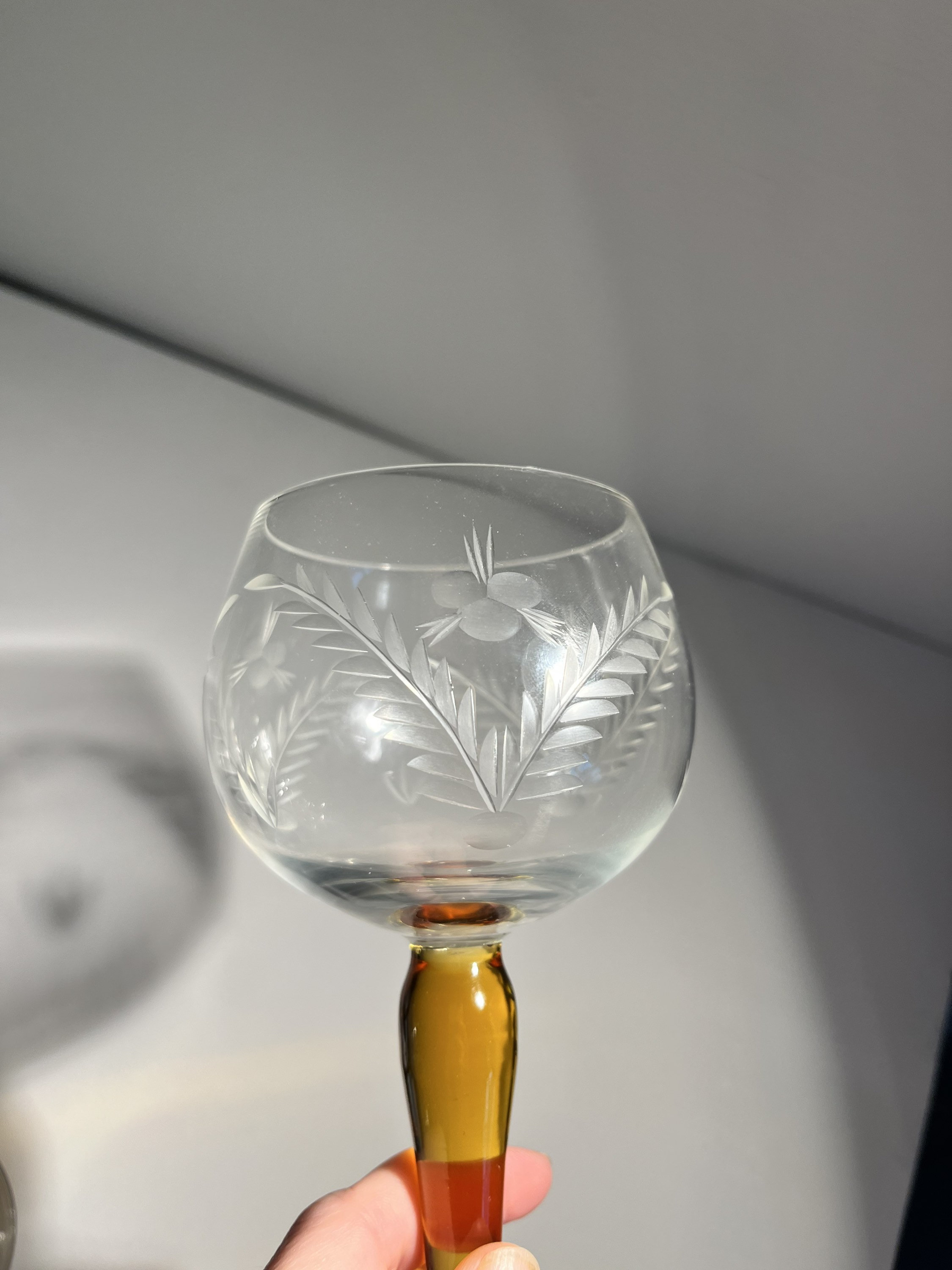 Set of 5 Vintage Coloured Stem Hock Wine Glasses Etsy UK