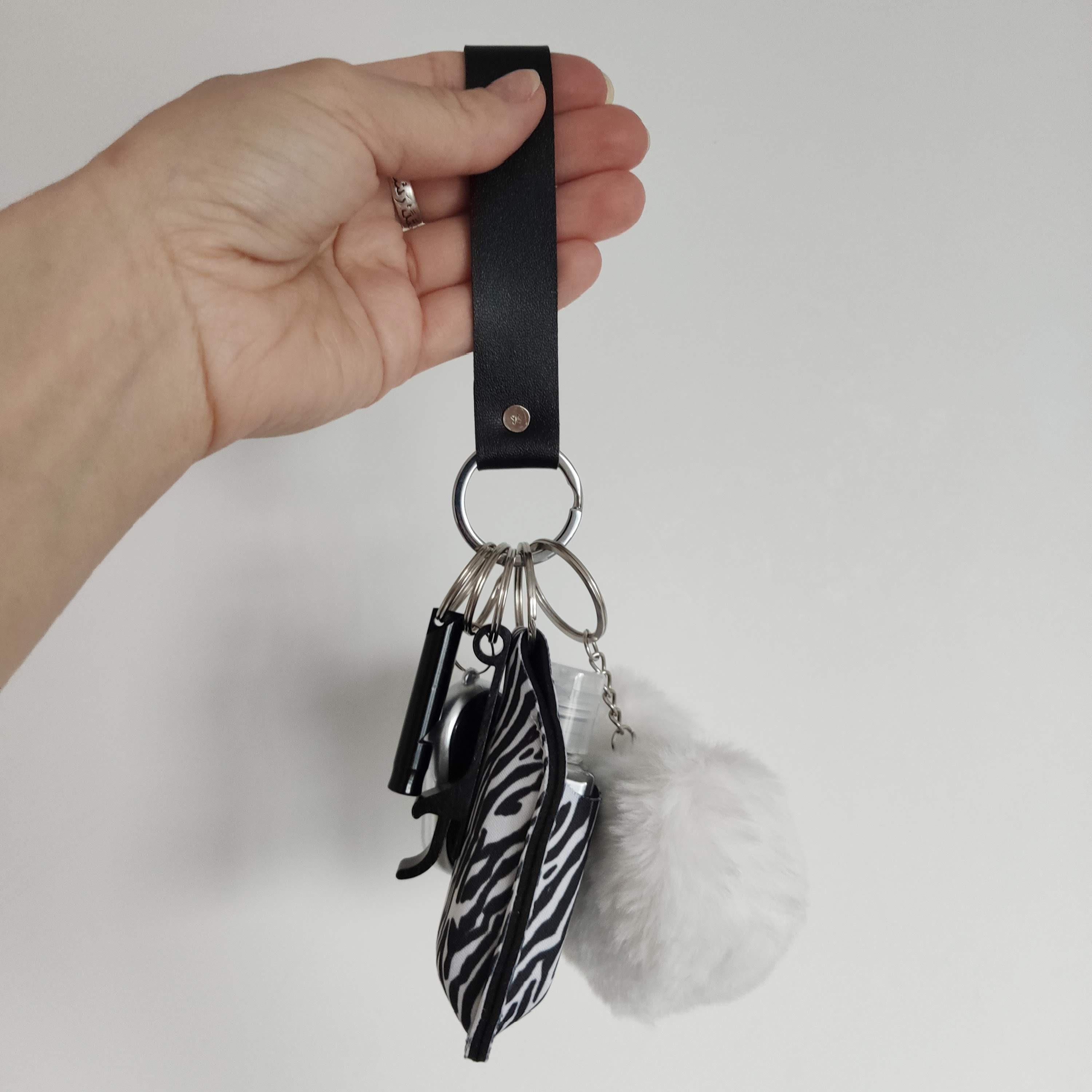Safety keychain set Sanitizer holder Defense keychain Pom Etsy
