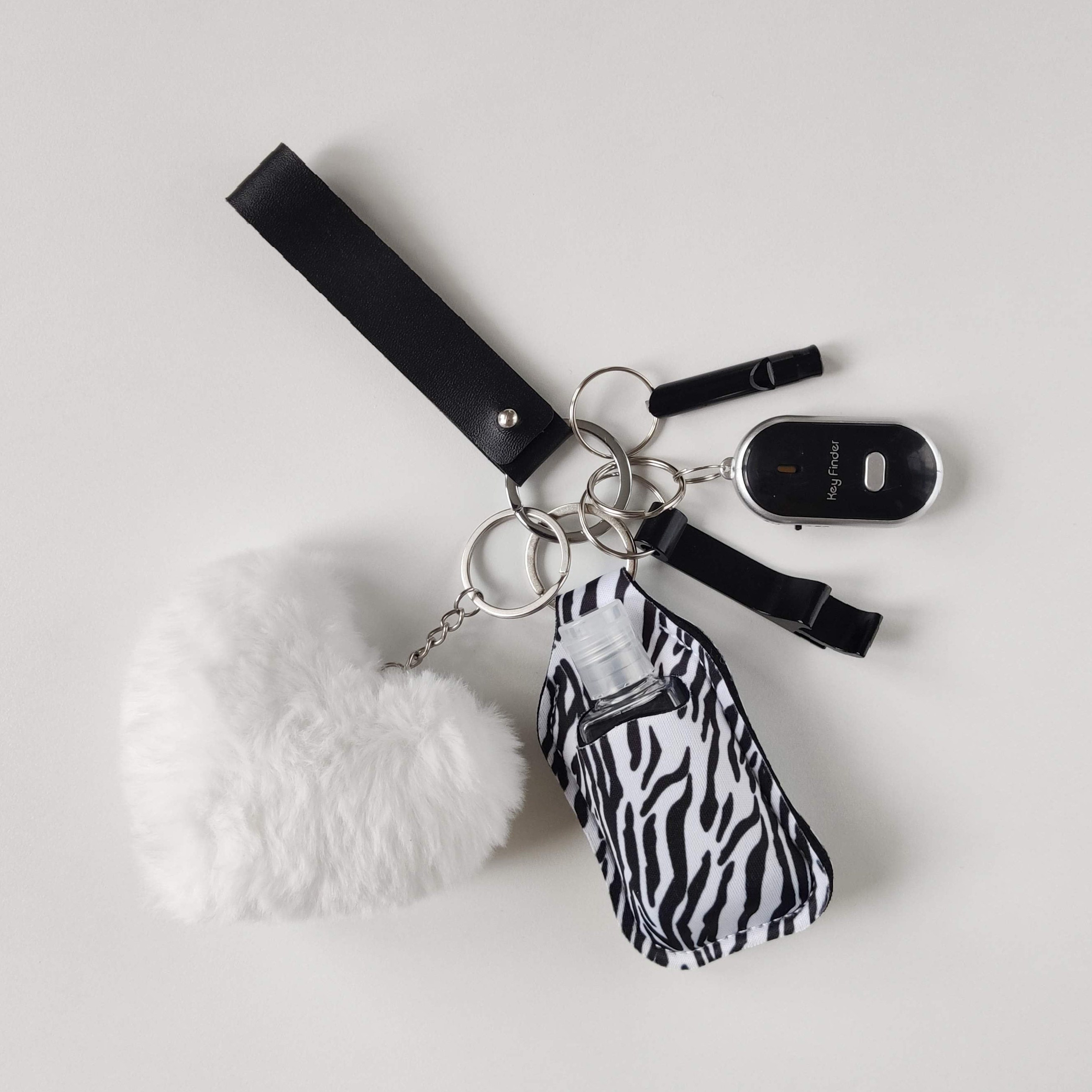 Safety keychain set Sanitizer holder Defense keychain Pom Etsy