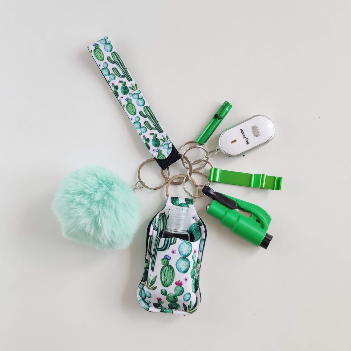 Safety keychain set Sanitizer holder Protection keychain Etsy