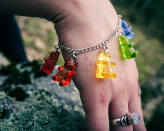 Rainbow Fake Gummy Bear Bracelet