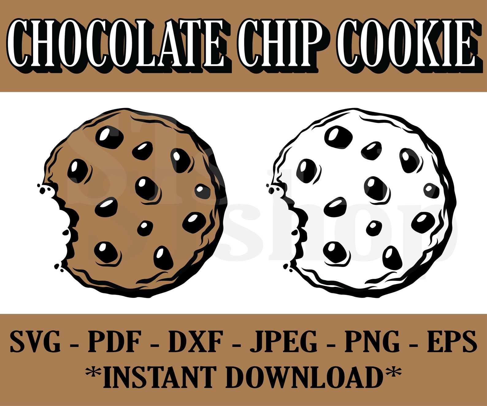 Chocolate Chip Cookie SVG Instant Download for Cricut and | Etsy