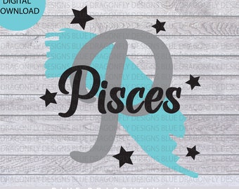 Pisces SVG - Star Sign SVG - Astrology SVG - Zodiac Svg - Birthday Svg - svg for Cricut