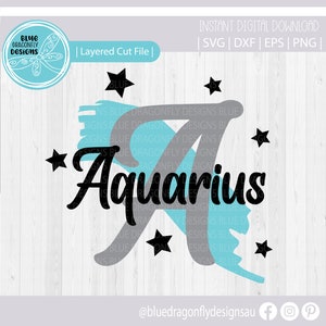 Verseau SVG | Signe d’étoile SVG | Astrologie SVG | Zodiac Svg | Anniversaire Svg | svg pour Cricut