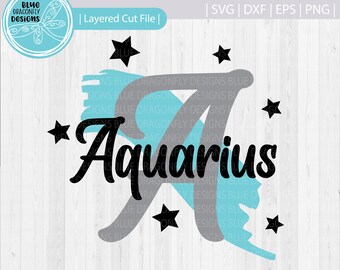 Aquarius SVG | Star Sign SVG | Astrology SVG | Zodiac Svg | Birthday Svg | svg for Cricut