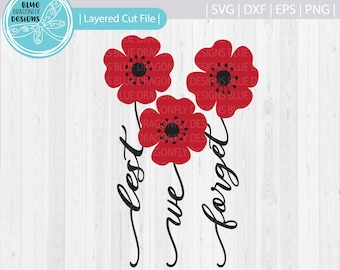 Amapolas de Anzac v2 SVG / Anzac SVG / Amapola SVG / Para que no olvidemos SVG / Recordaremos SVG