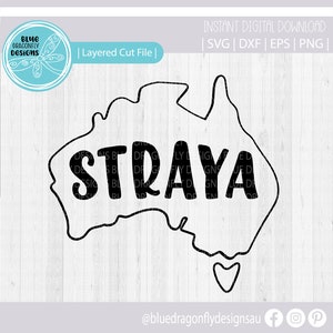 Australia map SVG | Straya SVG  | Australia day svg | Ozzie svg | Aussie Svg | svg for Cricut | svg for silhouette | svg - cut files
