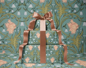 Valley Whispers  Floral Wrapping Paper | Vintage Floral Gift Wrap | William Morris Inspired Pattern | Botanical Gift Wrap | Teal Verdigris